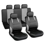 Autopotahy šedé SPORT Univerzální na auto s atestem na airbag, zipem dělená lavice Compass