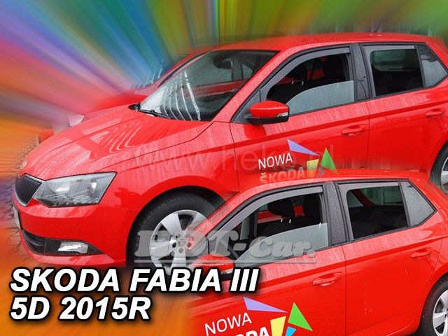 Ofuky oken Škoda Fabia III 5D dlouhý 2014r => 4ks přední+zadní