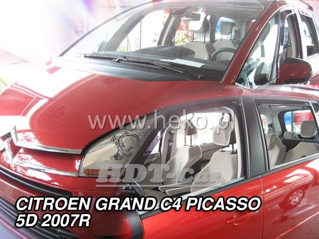 Plexi, ofuky Citroen C4 Grand Picasso 5dv. 2007r =>, přední + zadní sada 4ks HDT