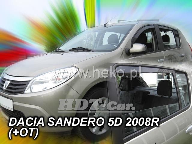 Plexi, ofuky Dacia Sandero od 2008r =>, 5dv., sada 4ks, přední + zadní HDT