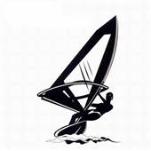 samolepící dekor windsurf černý, stříbrný 13x9cm 1ks AVISA